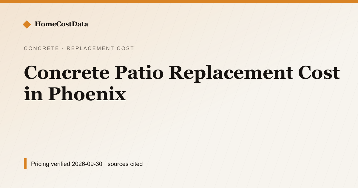 Concrete Patio Replacement Cost in Phoenix — Replacement Cost for concrete & masonry work in Phoenix, AZ