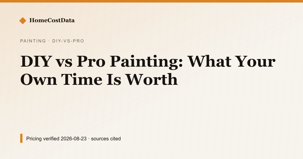 DIY vs Pro Painting: What Your Own Time Is Worth — DIY vs Pro for painting work in United States