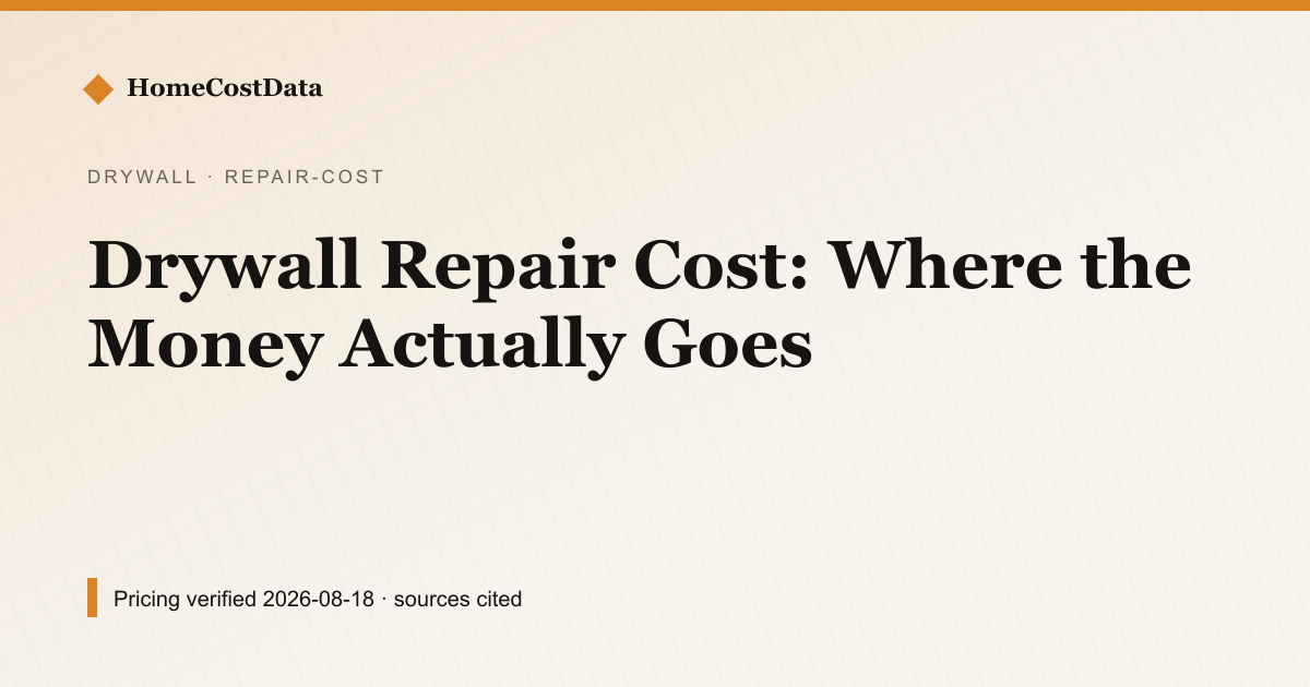 Drywall Repair Cost: Where the Money Actually Goes — Repair Cost for drywall & insulation work in United States