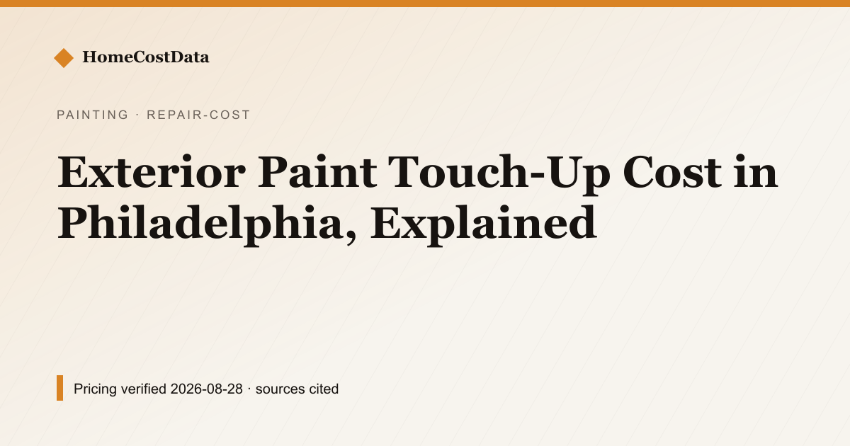 Exterior Paint Touch-Up Cost in Philadelphia, Explained — Repair Cost for painting work in Philadelphia, PA