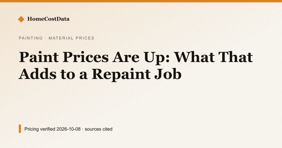 Paint Prices Are Up: What That Adds to a Repaint Job — Material Prices for painting work in United States