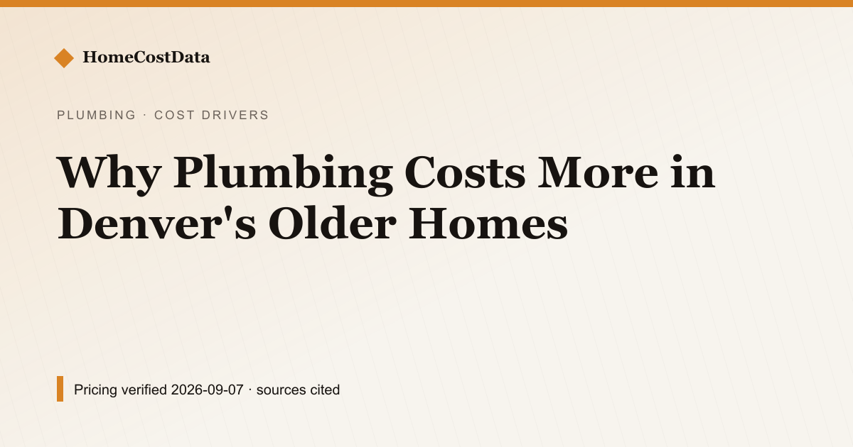 Why Plumbing Costs More in Denver's Older Homes — What Drives the Price for plumbing work in Denver, CO