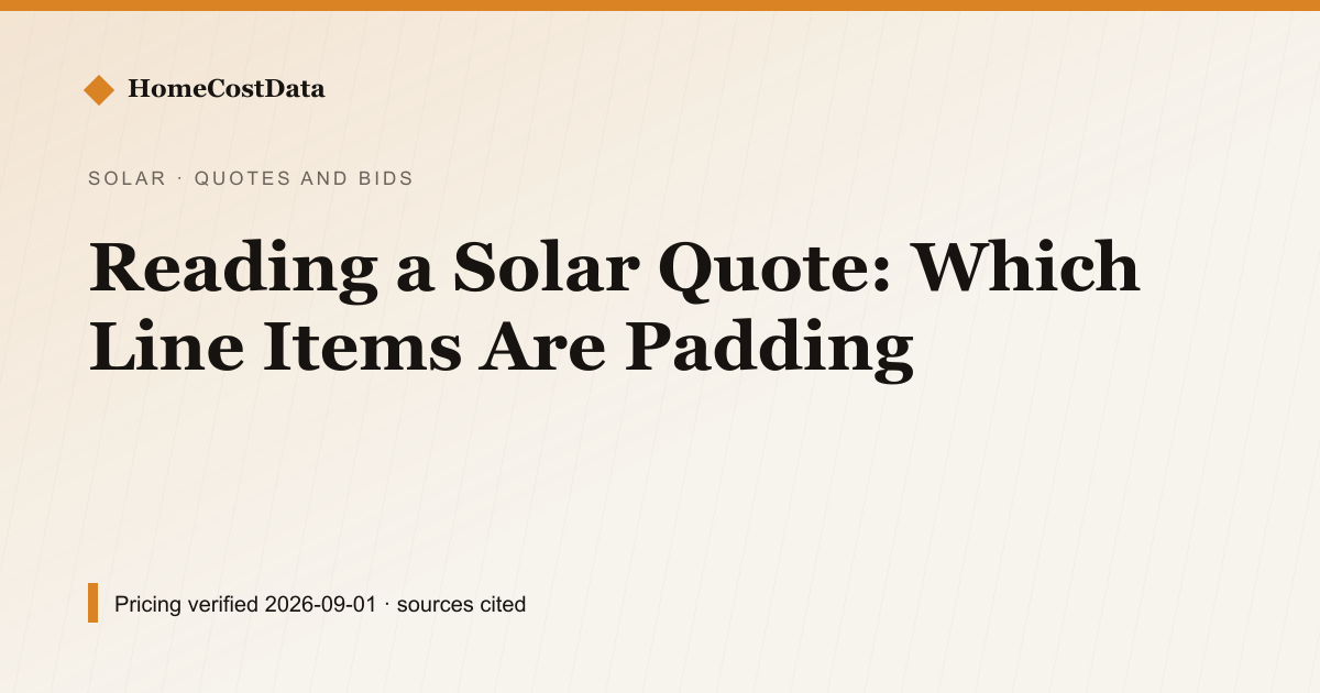 Reading a Solar Quote: Which Line Items Are Padding — Reading a Quote for solar work in United States