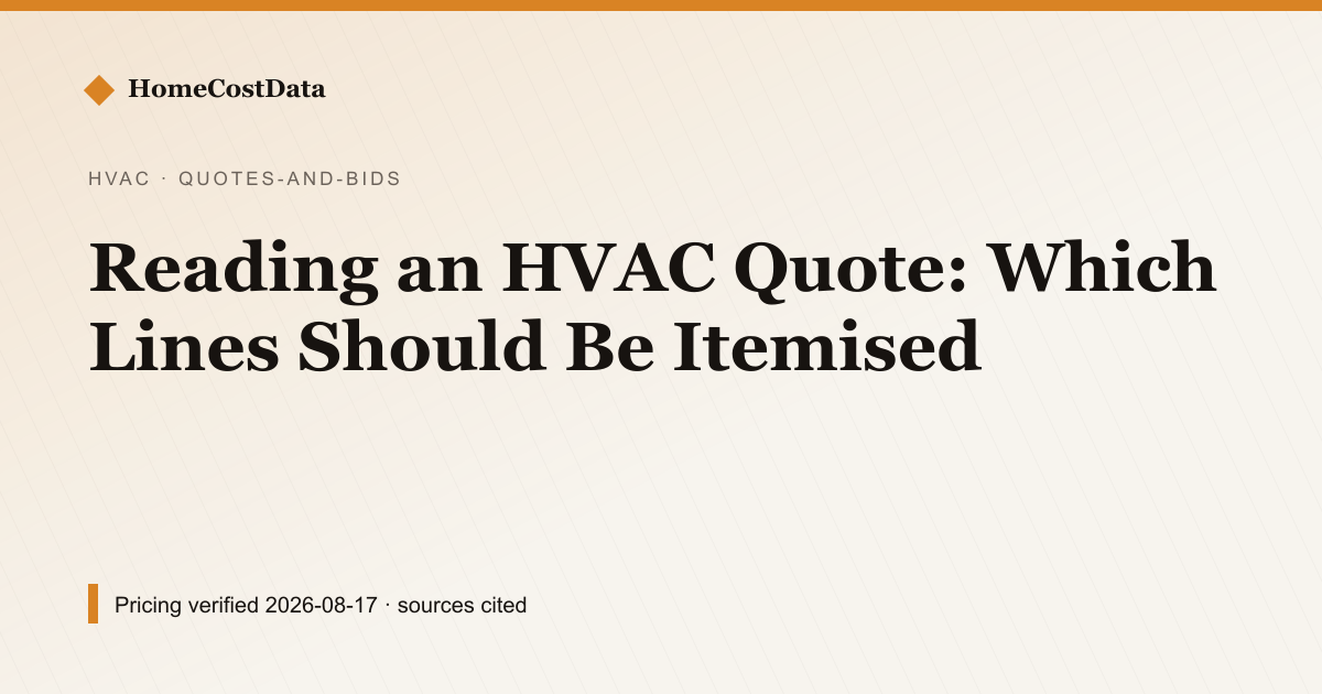 Reading an HVAC Quote: Which Lines Should Be Itemised — Reading a Quote for hvac work in United States