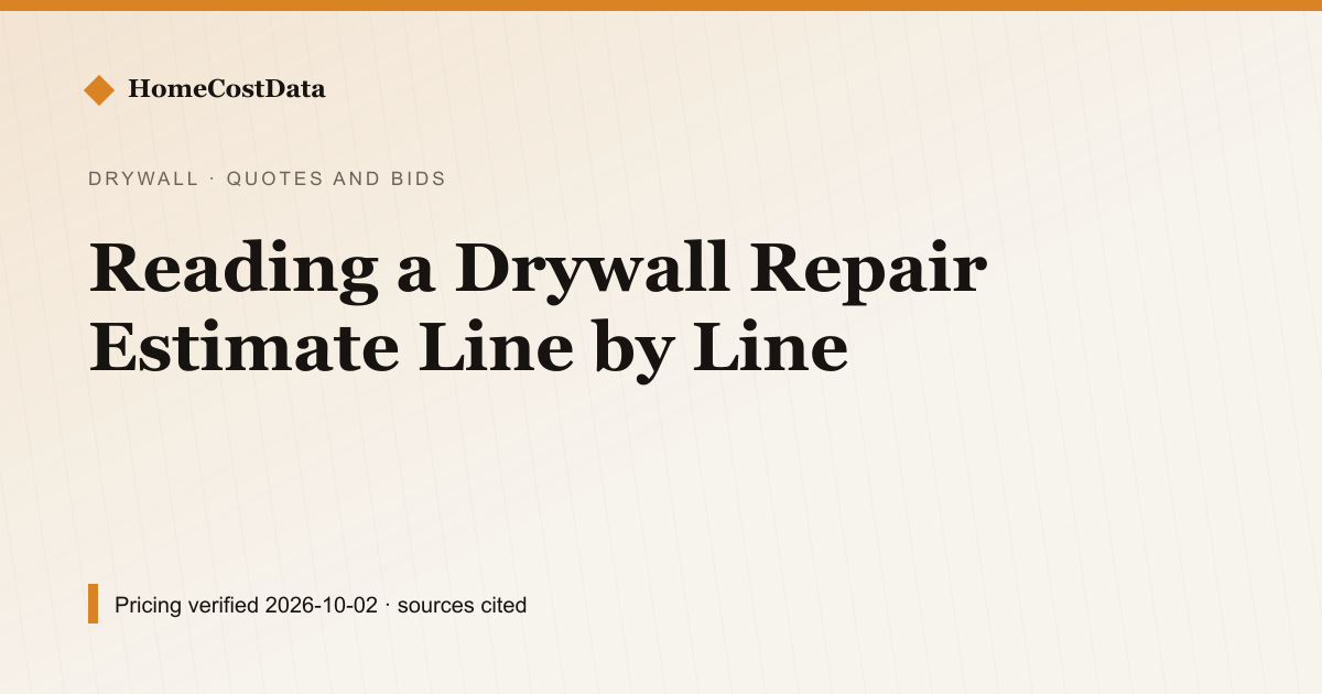 Reading a Drywall Repair Estimate Line by Line — Reading a Quote for drywall & insulation work in United States