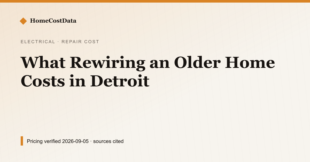 What Rewiring an Older Home Costs in Detroit — Repair Cost for electrical work in Detroit, MI
