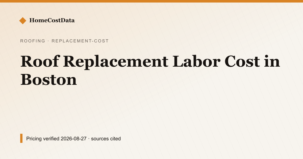 Roof Replacement Labor Cost in Boston — Replacement Cost for roofing work in Boston, MA