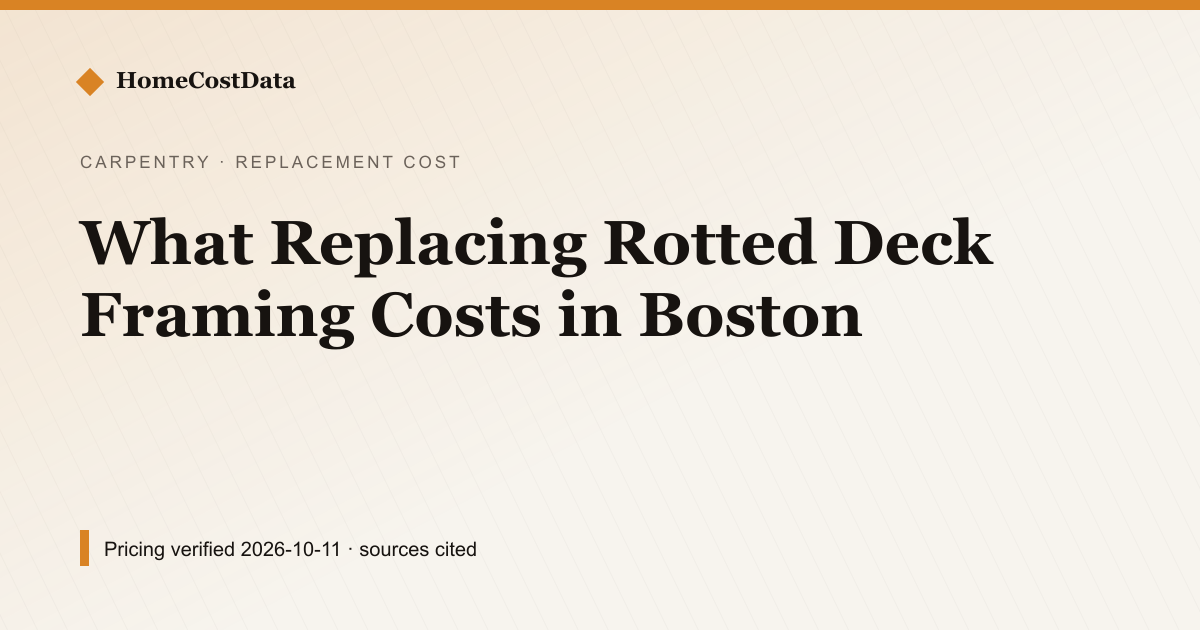 What Replacing Rotted Deck Framing Costs in Boston — Replacement Cost for carpentry & windows work in Boston, MA