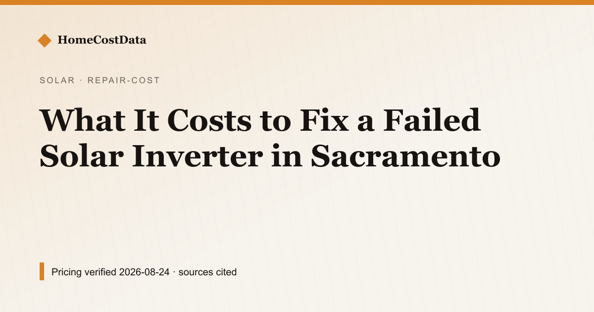What It Costs to Fix a Failed Solar Inverter in Sacramento — Repair Cost for solar work in Sacramento, CA