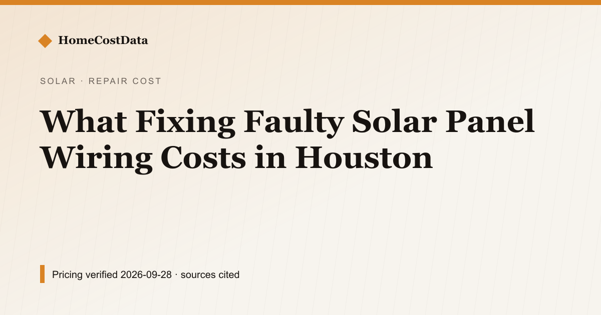 What Fixing Faulty Solar Panel Wiring Costs in Houston — Repair Cost for solar work in Houston, TX